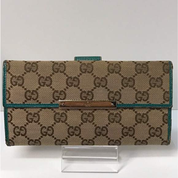 GUCCI Signature Monogram Canvas/Leather Long Wallet โค๏ธ - Picture 4 of 17